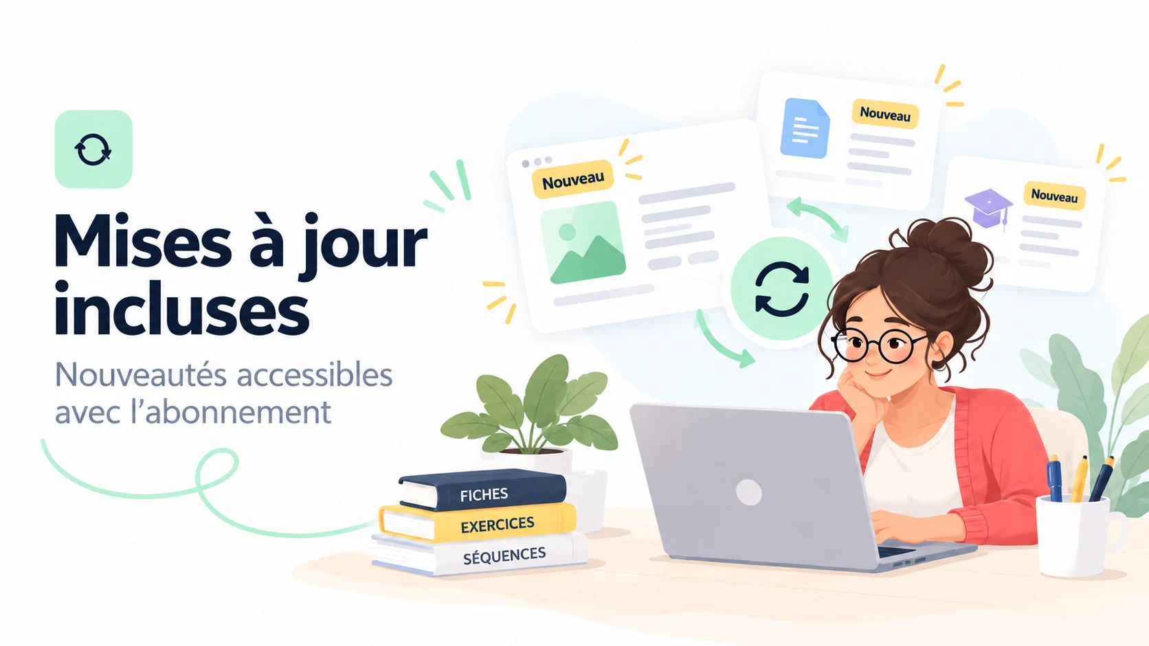 Mises à jour incluses : nouveautés accessibles avec l’abonnement