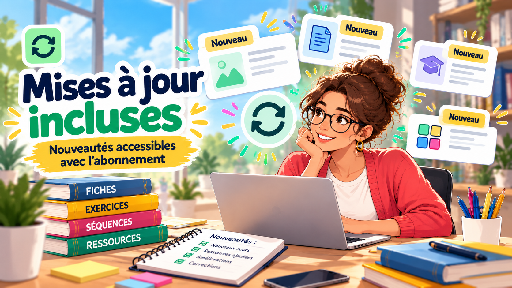 Mises à jour incluses : nouveautés accessibles avec l’abonnement